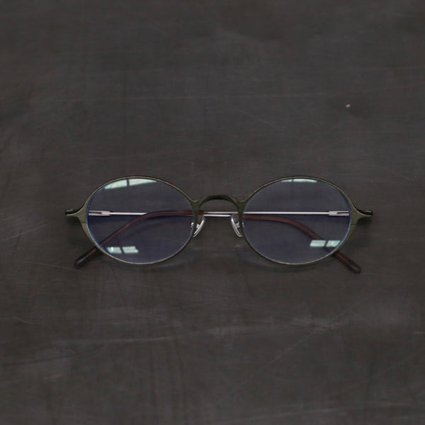 Rigards Oval Aluminum Magnesium Alloy Frame Eyeglasses RG0103AL Series Collection RG-RG0103AL-GLTM Olive Transparent